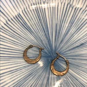 Pounded bronze gold hoops